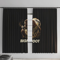 Bigfoot Blowing Wishes Dandelion Window Curtain Vintage Sasquatch Art Forest Mountain Nature