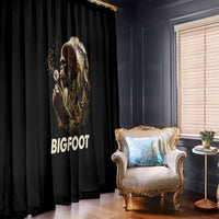 Bigfoot Blowing Wishes Dandelion Window Curtain Vintage Sasquatch Art Forest Mountain Nature