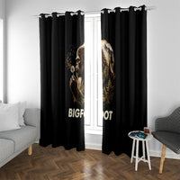 Bigfoot Blowing Wishes Dandelion Window Curtain Vintage Sasquatch Art Forest Mountain Nature