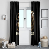 Bigfoot Blowing Wishes Dandelion Window Curtain Vintage Sasquatch Art Forest Mountain Nature
