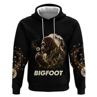 Bigfoot Blowing Wishes Dandelion Zip Hoodie Vintage Sasquatch Art Forest Mountain Nature
