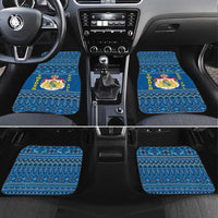Sweden Christmas Car Mats with Gnome Yule Goat Royal Crest and Nordic Pattern - Wonder Print Shop