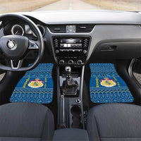 Sweden Christmas Car Mats with Gnome Yule Goat Royal Crest and Nordic Pattern - Wonder Print Shop