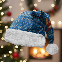 Sweden Christmas Santa Hat with Gnome Yule Goat Royal Crest and Nordic Pattern - Wonder Print Shop