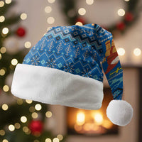 Sweden Christmas Santa Hat with Gnome Yule Goat Royal Crest and Nordic Pattern - Wonder Print Shop
