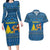 Sweden Christmas Couples Matching Long Sleeve Bodycon Dress and Hawaiian Shirt with Gnome Yule Goat Royal Crest and Nordic Pattern - Wonder Print Shop
