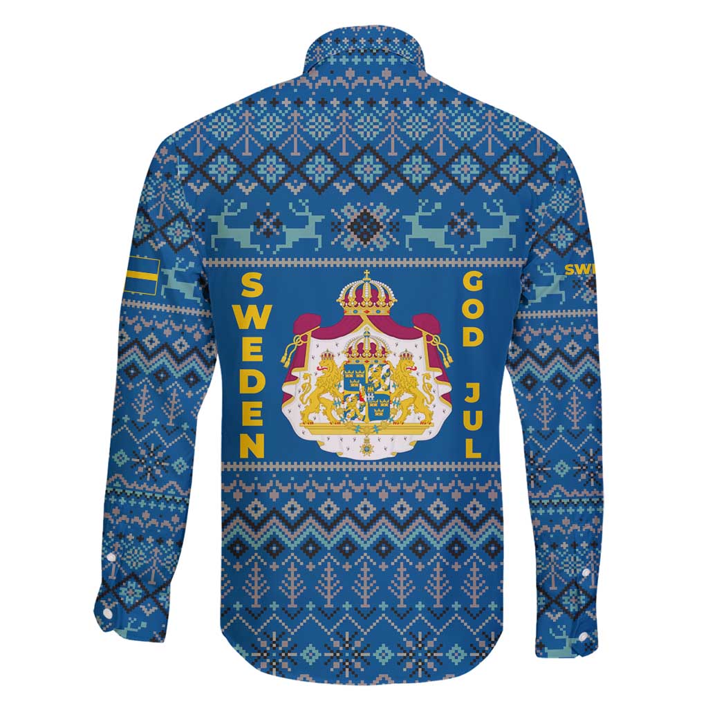 Sweden Christmas Family Matching Summer Maxi Dress and Hawaiian Shirt with Gnome Yule Goat Royal Crest and Nordic Pattern - Wonder Print Shop