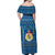 Sweden Christmas Off Shoulder Maxi Dress with Gnome Yule Goat Royal Crest and Nordic Pattern - Wonder Print Shop