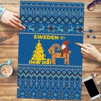 Sweden Christmas Puzzle with Gnome Yule Goat Royal Crest and Nordic Pattern - Wonder Print Shop