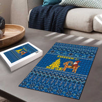 Sweden Christmas Puzzle with Gnome Yule Goat Royal Crest and Nordic Pattern - Wonder Print Shop