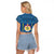 Sweden Christmas Raglan Cropped T Shirt with Gnome Yule Goat Royal Crest and Nordic Pattern - Wonder Print Shop