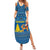 Sweden Christmas Summer Maxi Dress with Gnome Yule Goat Royal Crest and Nordic Pattern - Wonder Print Shop