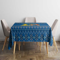 Sweden Christmas Tablecloth with Gnome Yule Goat Royal Crest and Nordic Pattern - Wonder Print Shop