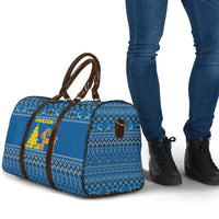Sweden Christmas Travel Bag with Gnome Yule Goat Royal Crest and Nordic Pattern - Wonder Print Shop