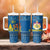 Sweden Christmas Tumbler With Handle with Gnome Yule Goat Royal Crest and Nordic Pattern - Wonder Print Shop