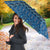 Sweden Christmas Umbrella with Gnome Yule Goat Royal Crest and Nordic Pattern - Wonder Print Shop