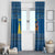 Sweden Christmas Window Curtain with Gnome Yule Goat Royal Crest and Nordic Pattern - Wonder Print Shop