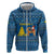 Sweden Christmas Zip Hoodie with Gnome Yule Goat Royal Crest and Nordic Pattern - Wonder Print Shop
