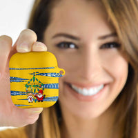 Sweden Christmas AirPods Case with Santa Lucia Girl Midsummer Pole Swedish Flag and Nordic Pattern Design - Wonder Print Shop