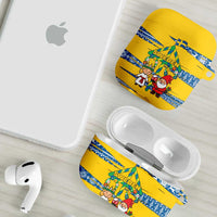 Sweden Christmas AirPods Case with Santa Lucia Girl Midsummer Pole Swedish Flag and Nordic Pattern Design - Wonder Print Shop