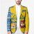 Sweden Christmas Blazer with Santa Lucia Girl Midsummer Pole Swedish Flag and Nordic Pattern Design - Wonder Print Shop