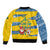 Sweden Christmas Bomber Jacket with Santa Lucia Girl Midsummer Pole Swedish Flag and Nordic Pattern Design - Wonder Print Shop