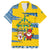 Sweden Christmas Family Matching Long Sleeve Bodycon Dress and Hawaiian Shirt with Santa Lucia Girl Midsummer Pole Swedish Flag and Nordic Pattern Design - Wonder Print Shop