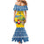 Sweden Christmas Family Matching Mermaid Dress and Hawaiian Shirt with Santa Lucia Girl Midsummer Pole Swedish Flag and Nordic Pattern Design - Wonder Print Shop