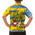 Sweden Christmas Family Matching Off The Shoulder Long Sleeve Dress and Hawaiian Shirt with Santa Lucia Girl Midsummer Pole Swedish Flag and Nordic Pattern Design - Wonder Print Shop