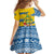 Sweden Christmas Family Matching Off The Shoulder Long Sleeve Dress and Hawaiian Shirt with Santa Lucia Girl Midsummer Pole Swedish Flag and Nordic Pattern Design - Wonder Print Shop