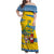 Sweden Christmas Family Matching Off Shoulder Maxi Dress and Hawaiian Shirt with Santa Lucia Girl Midsummer Pole Swedish Flag and Nordic Pattern Design - Wonder Print Shop