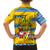 Sweden Christmas Family Matching Short Sleeve Bodycon Dress and Hawaiian Shirt with Santa Lucia Girl Midsummer Pole Swedish Flag and Nordic Pattern Design - Wonder Print Shop