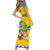 Sweden Christmas Family Matching Short Sleeve Bodycon Dress and Hawaiian Shirt with Santa Lucia Girl Midsummer Pole Swedish Flag and Nordic Pattern Design - Wonder Print Shop