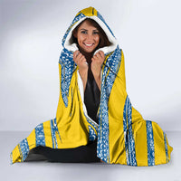 Sweden Christmas Hooded Blanket with Santa Lucia Girl Midsummer Pole Swedish Flag and Nordic Pattern Design - Wonder Print Shop