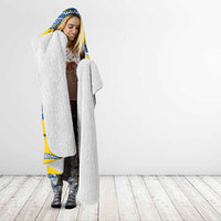 Sweden Christmas Hooded Blanket with Santa Lucia Girl Midsummer Pole Swedish Flag and Nordic Pattern Design - Wonder Print Shop