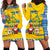 Sweden Christmas Hoodie Dress with Santa Lucia Girl Midsummer Pole Swedish Flag and Nordic Pattern Design - Wonder Print Shop