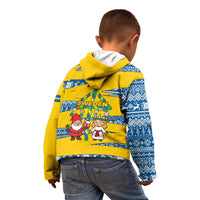 Sweden Christmas Kid Hoodie with Santa Lucia Girl Midsummer Pole Swedish Flag and Nordic Pattern Design - Wonder Print Shop