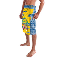 Sweden Christmas Lavalava with Santa Lucia Girl Midsummer Pole Swedish Flag and Nordic Pattern Design - Wonder Print Shop