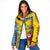 Sweden Christmas Padded Jacket with Santa Lucia Girl Midsummer Pole Swedish Flag and Nordic Pattern Design - Wonder Print Shop