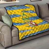 Sweden Christmas Quilt with Santa Lucia Girl Midsummer Pole Swedish Flag and Nordic Pattern Design - Wonder Print Shop