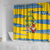 Sweden Christmas Shower Curtain with Santa Lucia Girl Midsummer Pole Swedish Flag and Nordic Pattern Design - Wonder Print Shop