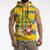 Sweden Christmas Sleeveless Hoodie with Santa Lucia Girl Midsummer Pole Swedish Flag and Nordic Pattern Design - Wonder Print Shop