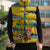 Sweden Christmas Sleeveless Puffer Jacket with Santa Lucia Girl Midsummer Pole Swedish Flag and Nordic Pattern Design - Wonder Print Shop