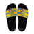 Sweden Christmas Slide Sandals with Santa Lucia Girl Midsummer Pole Swedish Flag and Nordic Pattern Design - Wonder Print Shop