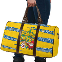 Sweden Christmas Travel Bag with Santa Lucia Girl Midsummer Pole Swedish Flag and Nordic Pattern Design - Wonder Print Shop