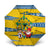 Sweden Christmas Umbrella with Santa Lucia Girl Midsummer Pole Swedish Flag and Nordic Pattern Design - Wonder Print Shop
