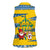 Sweden Christmas Women Sleeveless Polo Shirt with Santa Lucia Girl Midsummer Pole Swedish Flag and Nordic Pattern Design - Wonder Print Shop