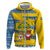 Sweden Christmas Zip Hoodie with Santa Lucia Girl Midsummer Pole Swedish Flag and Nordic Pattern Design - Wonder Print Shop