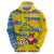 Sweden Christmas Zip Hoodie with Santa Lucia Girl Midsummer Pole Swedish Flag and Nordic Pattern Design - Wonder Print Shop