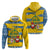Sweden Christmas Zip Hoodie with Santa Lucia Girl Midsummer Pole Swedish Flag and Nordic Pattern Design - Wonder Print Shop